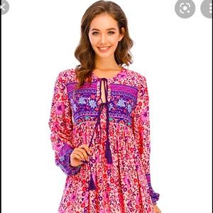 R. Vivimos midi floral dress pink